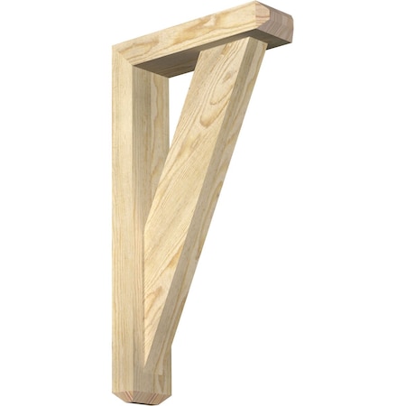 Ekena Millwork Traditional Craftsman Rough Sawn Bracket w/ Offset Brace, Douglas Fir, 4"W x 14"D x 26"H BKT0402X14X26TRA04RDF